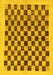 Checkered Yellow Modern Rug, abs174yw