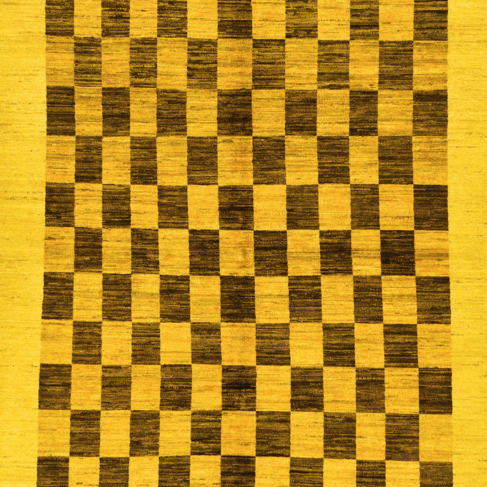 Checkered Yellow Modern Rug, abs174yw