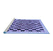 Sideview of Machine Washable Checkered Blue Modern Rug, wshabs174blu