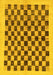 Machine Washable Checkered Yellow Modern Rug, wshabs174yw