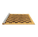 Sideview of Machine Washable Checkered Brown Modern Rug, wshabs174brn