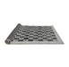 Sideview of Checkered Gray Modern Rug, abs174gry