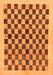 Machine Washable Checkered Orange Modern Area Rugs, wshabs174org