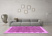 Machine Washable Checkered Purple Modern Area Rugs in a Living Room, wshabs174pur