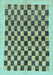 Machine Washable Checkered Light Blue Modern Rug, wshabs174lblu