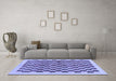 Machine Washable Checkered Blue Modern Rug in a Living Room, wshabs174blu