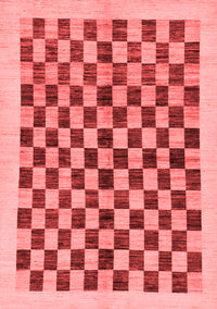 Checkered Red Modern Rug, abs174red