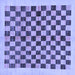 Square Machine Washable Checkered Blue Modern Rug, wshabs174blu