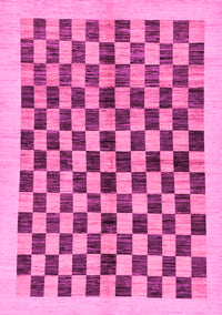 Checkered Pink Modern Rug, abs174pnk