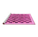 Sideview of Machine Washable Checkered Pink Modern Rug, wshabs174pnk
