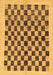 Machine Washable Checkered Brown Modern Rug, wshabs174brn
