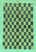 Machine Washable Checkered Turquoise Modern Area Rugs, wshabs174turq