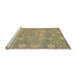 Sideview of Machine Washable Abstract Dark Almond Brown Rug, wshabs1750