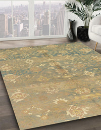 Abstract Dark Almond Brown Oriental Rug, abs1750