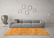 Machine Washable Oriental Orange Traditional Area Rugs in a Living Room, wshabs1750org