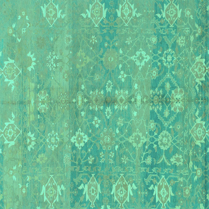 Square Oriental Turquoise Traditional Rug, abs1750turq