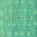 Square Oriental Turquoise Traditional Rug, abs1750turq