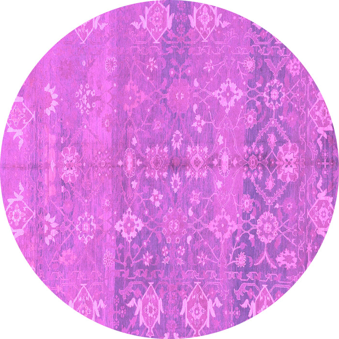Round Machine Washable Oriental Purple Traditional Area Rugs, wshabs1750pur