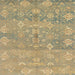 Square Abstract Dark Almond Brown Oriental Rug, abs1750