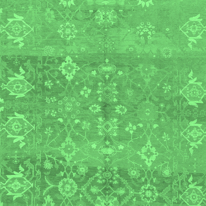 Machine Washable Oriental Emerald Green Traditional Area Rugs, wshabs1750emgrn