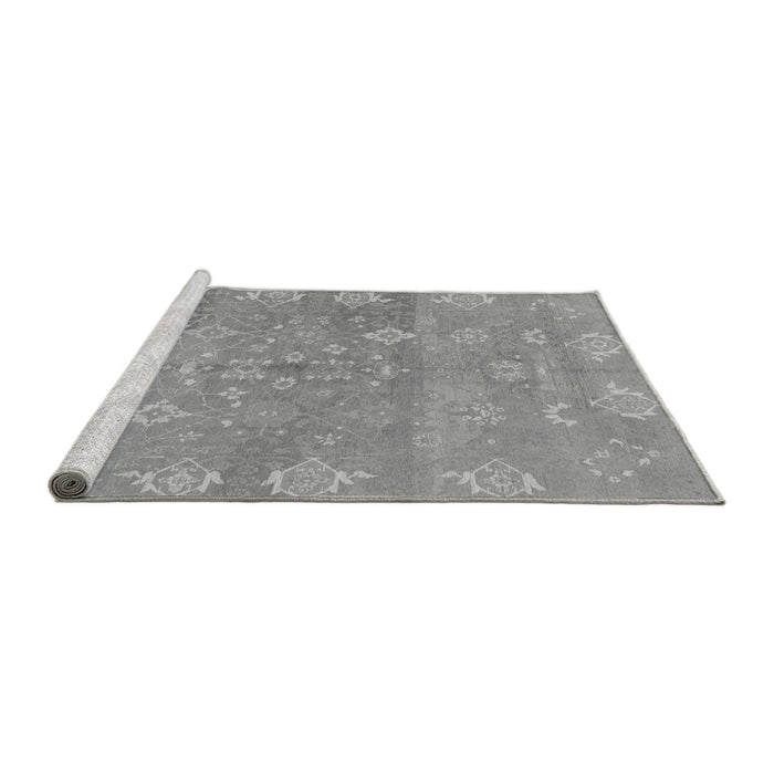 Sideview of Machine Washable Oriental Gray Traditional Rug, wshabs1750gry