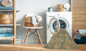 Machine Washable Abstract Dark Almond Brown Rug in a Washing Machine, wshabs1750