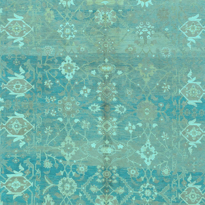 Machine Washable Oriental Light Blue Traditional Rug, wshabs1750lblu