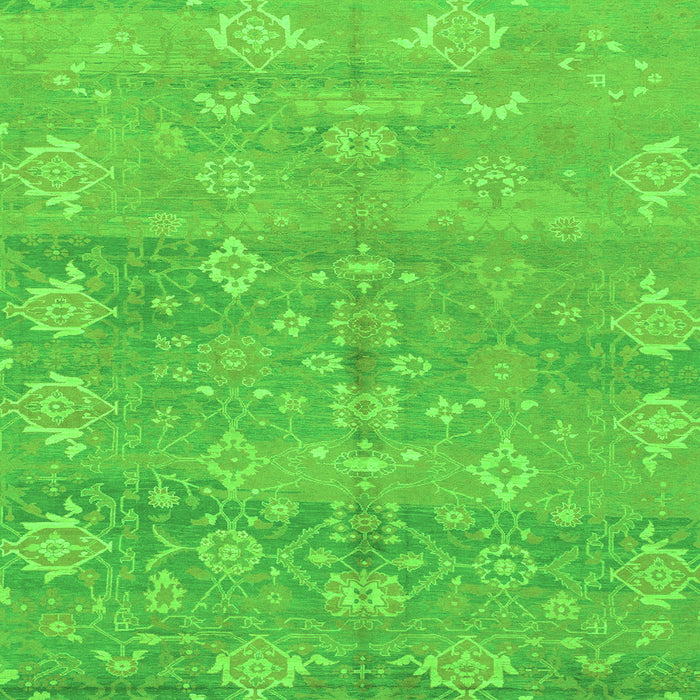 Square Machine Washable Oriental Green Traditional Area Rugs, wshabs1750grn