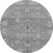 Round Machine Washable Oriental Gray Traditional Rug, wshabs1750gry