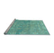 Sideview of Machine Washable Oriental Light Blue Traditional Rug, wshabs1750lblu