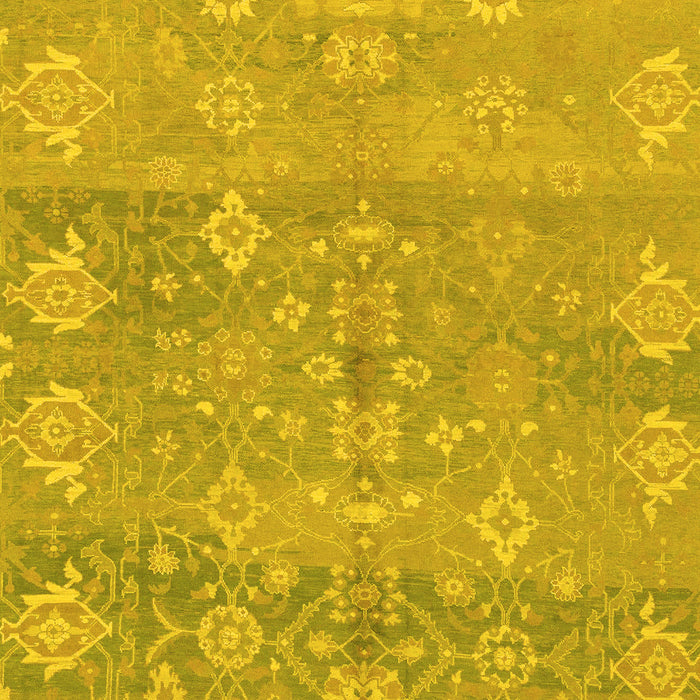 Machine Washable Oriental Yellow Traditional Rug, wshabs1750yw