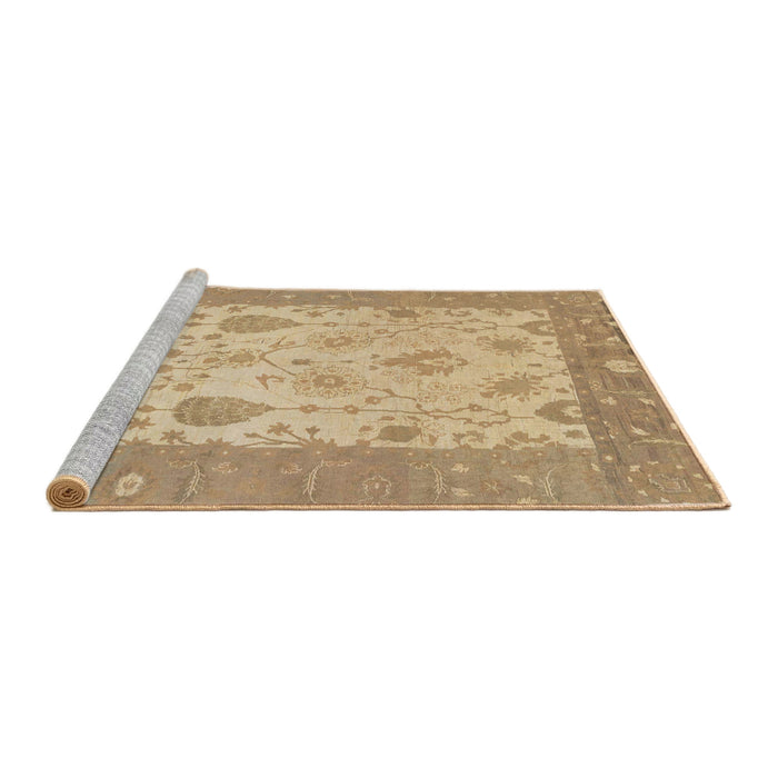 Sideview of Machine Washable Abstract Bronze Brown Rug, wshabs1751