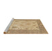 Sideview of Machine Washable Abstract Bronze Brown Rug, wshabs1751