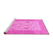Sideview of Machine Washable Oriental Pink Traditional Rug, wshabs1751pnk