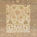 Square Machine Washable Abstract Bronze Brown Rug, wshabs1751