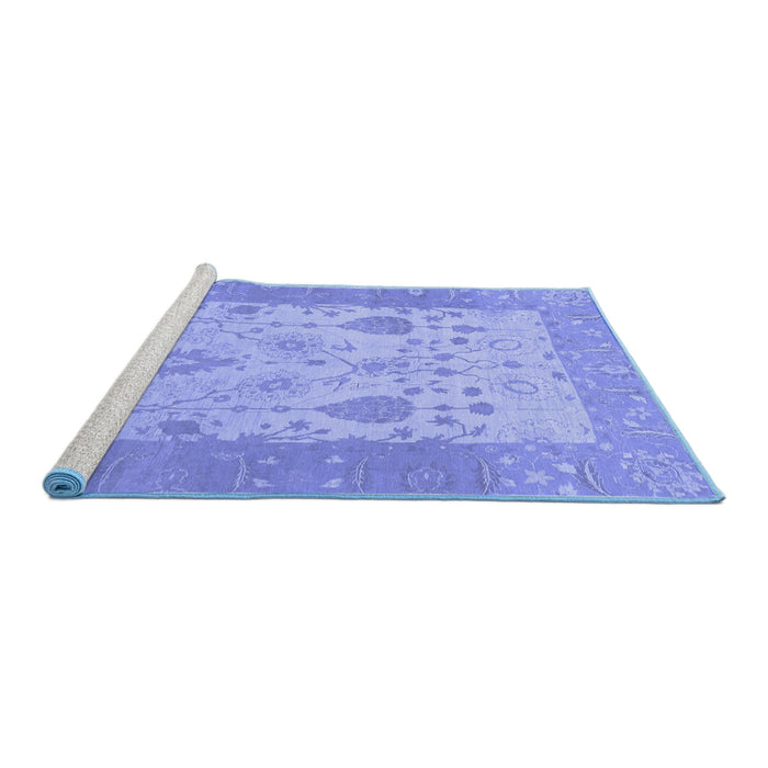 Sideview of Machine Washable Oriental Blue Traditional Rug, wshabs1751blu