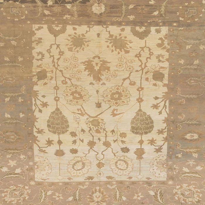 Square Abstract Bronze Brown Oriental Rug, abs1751