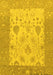 Machine Washable Oriental Yellow Traditional Rug, wshabs1751yw