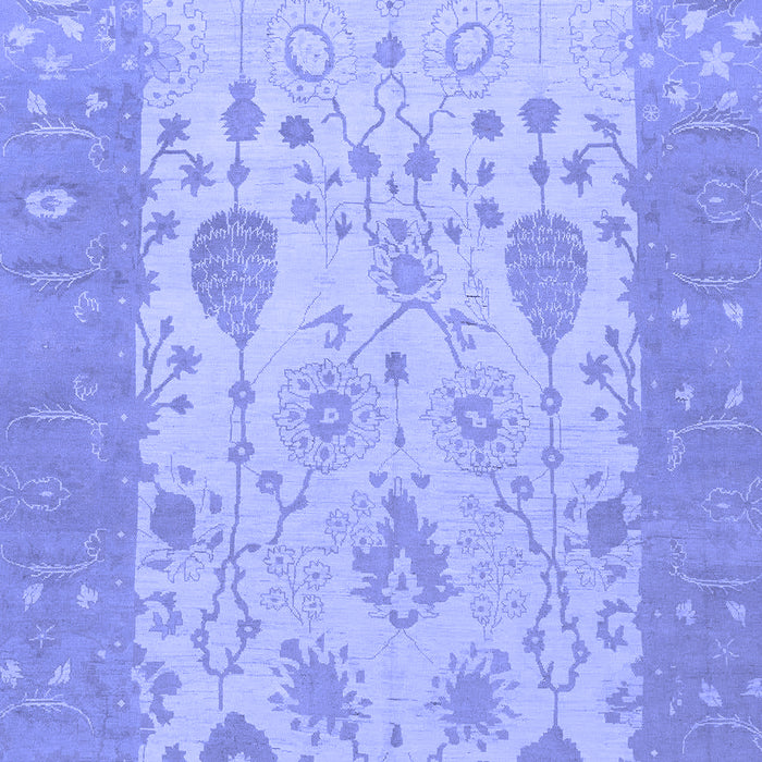 Machine Washable Oriental Blue Traditional Rug, wshabs1751blu