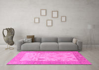 Machine Washable Oriental Pink Traditional Rug, wshabs1751pnk