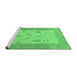 Sideview of Machine Washable Oriental Emerald Green Traditional Area Rugs, wshabs1751emgrn