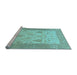 Sideview of Machine Washable Oriental Light Blue Traditional Rug, wshabs1751lblu