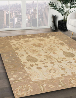 Machine Washable Abstract Bronze Brown Rug in a Family Room, wshabs1751