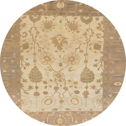 Round Machine Washable Abstract Bronze Brown Rug, wshabs1751