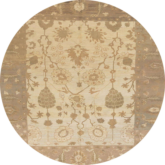 Round Machine Washable Abstract Bronze Brown Rug, wshabs1751