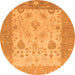 Round Oriental Orange Traditional Rug, abs1751org