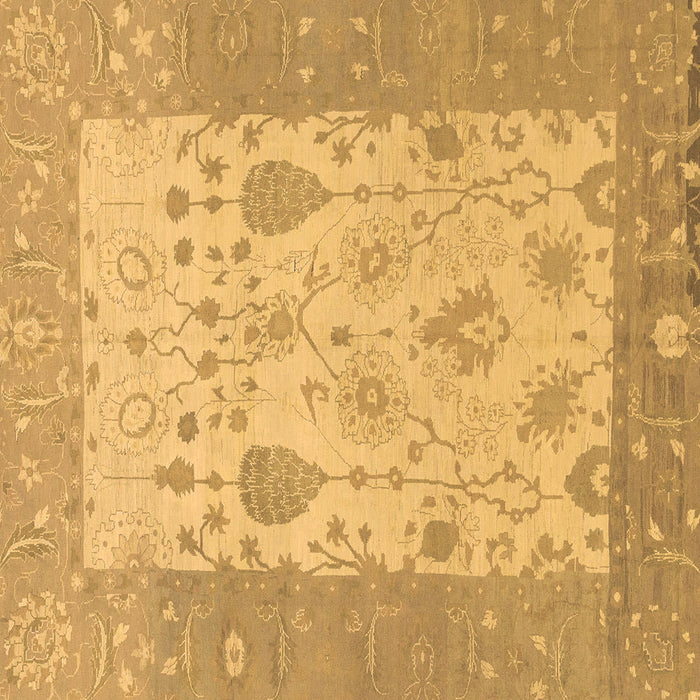 Square Machine Washable Oriental Brown Traditional Rug, wshabs1751brn