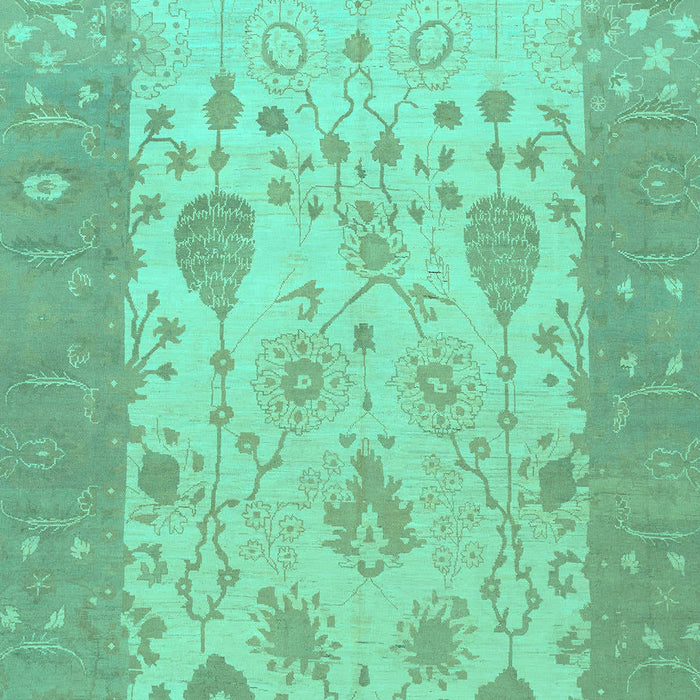 Machine Washable Oriental Turquoise Traditional Area Rugs, wshabs1751turq
