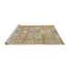 Sideview of Machine Washable Abstract Brown Rug, wshabs1752