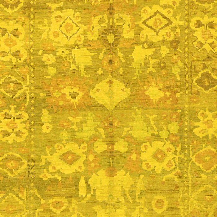 Machine Washable Oriental Yellow Traditional Rug, wshabs1752yw
